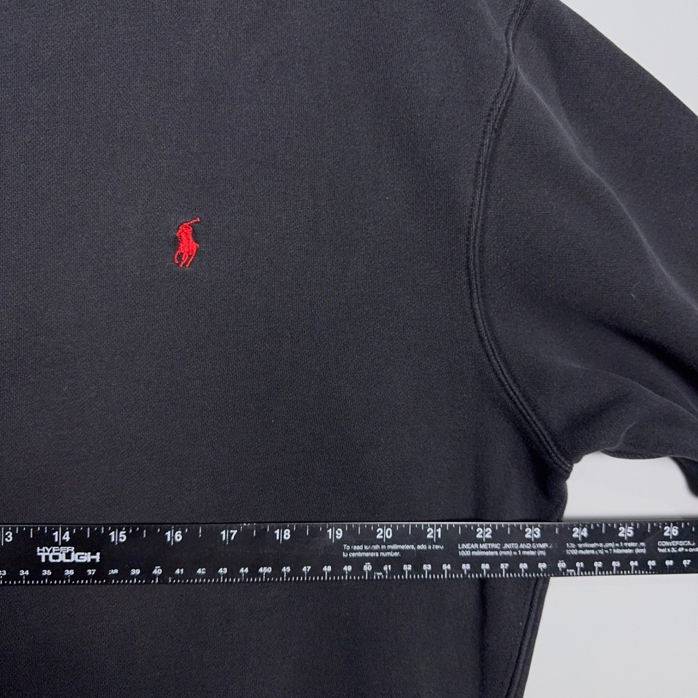 Vintage Polo Ralph Lauren Crewneck Sweatshirt Mens Medium Cotton Black Preppy - Picture 7 of 10